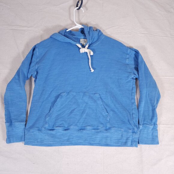 J. Crew Tops - J. Crew Vintage Fleece Cotton Terry Hoodie Womens Small Blue Pullover Pocket